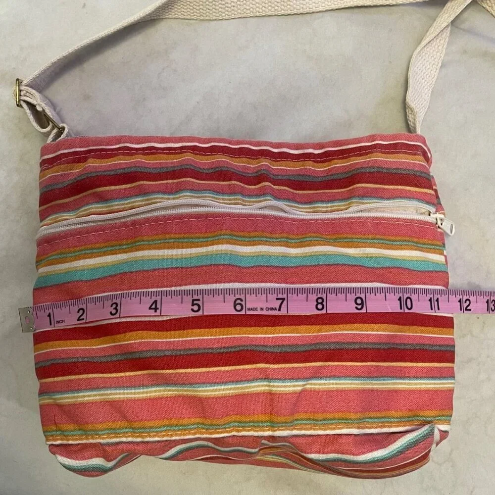 Cloverfields Signed Striped Crossbody Bag